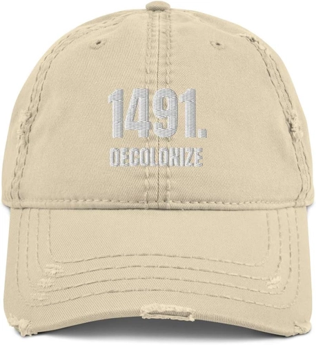Foto de 1491 Decolonize Indigenous Peoples Day Distressed Dad Hat Baseball Cap Adjustable Native American