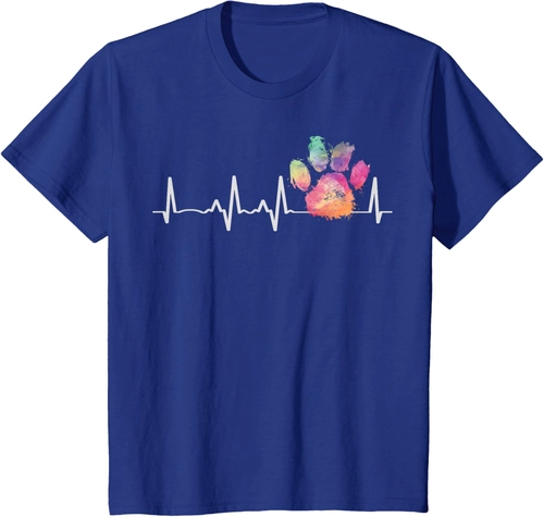 Foto de Cute Veterinarian Gift Rainbow Paw Print Heartbeat Vet Tech T-Shirt