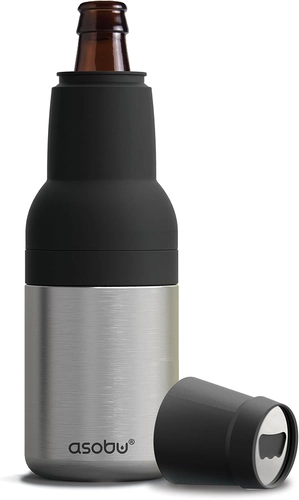Foto de asobu Frosty Beer 2 Go Vacuum Insulated Double Walled Stainless Steel Beer Can and Bottle Cooler with Beer Opener Eco Friendly and Bpa Free (Silver)