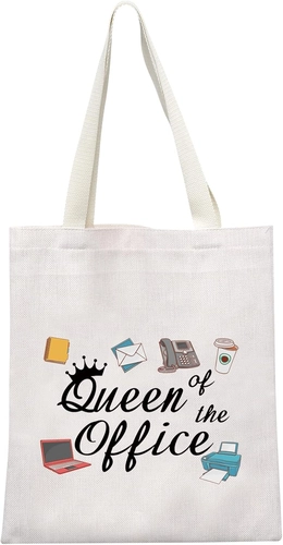 Foto de GJTIM Secretary Gift Secretary Thank You Zipper Pouch Gift Queen of Office Travel Makeup Bag Gift for Coworkers (Office Queen Bag)