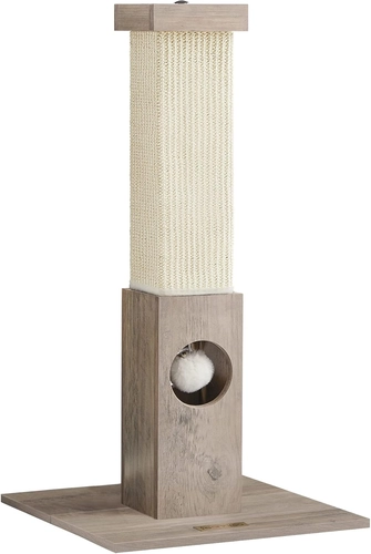 Foto de Feandrea Cat Scratching Post, Cat Scratcher for Indoor Cats, 28.7 Inches Tall, Furniture Scratching Deterrent Sisal Scratch Pole with Toy, Greige UPCA021G01