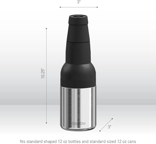Foto de asobu Frosty Beer 2 Go Vacuum Insulated Double Walled Stainless Steel Beer Can and Bottle Cooler with Beer Opener Eco Friendly and Bpa Free (Silver)
