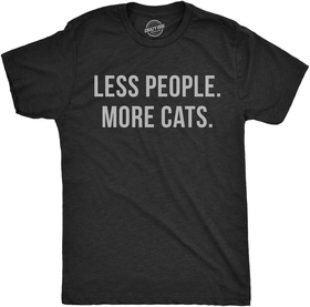 Image of Crazy Dog T-Shirts Mens Less People More Cats Tshirt Funny Pet Kitten Lower Tee for Guys