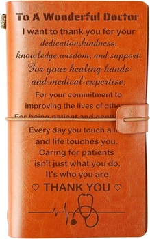 Image of Skexiod Unique Doctor Gifts for Men Women - 140 Page Refillable Leather Journal To A Wonderful Doctor Gifts for Him Her Christmas Thanksgiving Day Birthday Retirement Gifts for Doctor