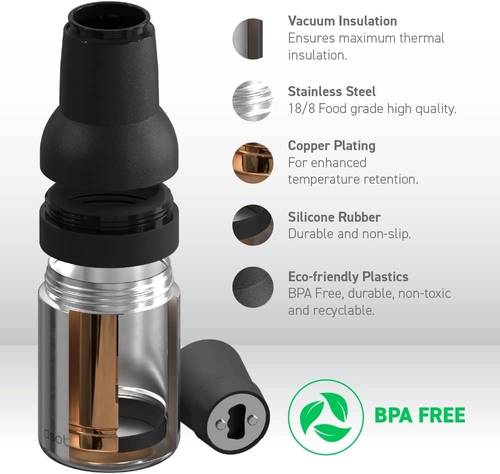 Foto de asobu Frosty Beer 2 Go Vacuum Insulated Double Walled Stainless Steel Beer Can and Bottle Cooler with Beer Opener Eco Friendly and Bpa Free (Silver)