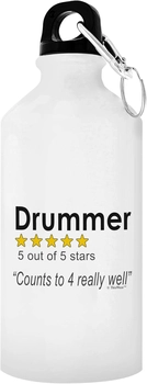 Image of Drummer Gifts For Women Drummer 5 out of 5 Stars Review Counts To 4 Really Well 20oz Aluminum Water Bottle with Clip & Sport Top