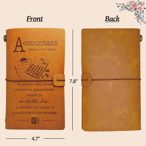 Foto de Accountant Gifts for Women, Accountant Leather Journal 140 Pages Notebook, Accountant Keychain, Accounting Gifts Ideas, Humor Gift for Accountant Birthday Graduation Retirement Christmas