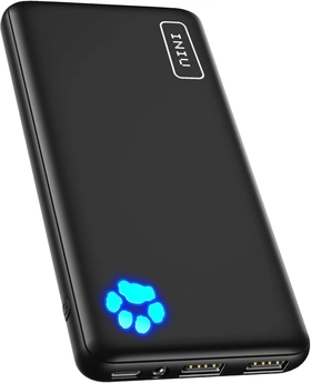 Image of INIU Portable Charger, Slimmest 10000mAh 5V/3A Power Bank, USB C in&out High-Speed Charging Battery Pack, External Phone Powerbank Compatible with iPhone 16 15 14 13 12 Samsung S22 S21 Google iPad etc