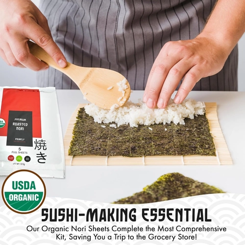 Foto de Sushi Making Kit Bazooka Sushi Maker Kit, Bamboo Sushi Kit Sushi Rolling Mat,Set for Beginners DIY Sushi at Home Easy Roll & Create Delicious Sushi Roller Sushi Knife Sushi Bamboo Roller, USDA Organic
