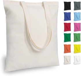 Image of TOPDesign 5 | 12 | 24 | 48 | 192 Pack Economical Cotton Tote Bag, Lightweight Medium Reusable Grocery Shopping Cloth Bags, Suitable for DIY, Advertising, Promotion, Gift, Activity (5-Pack)