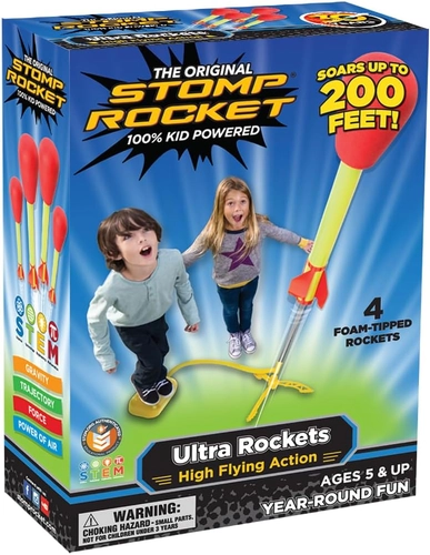 Foto de Stomp Rocket Ultra LED Rocket Launcher for Kids, 6 LED Foam Tipped Rockets - Fun Backyard & Outdoor Kids Toys Gifts for Boys & Girls - Toy Foam Blaster Set - Multi-Player Adjustable Launch Stand