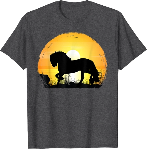 Foto de Sunset Horse Breed Silhouette - Friesian T-Shirt