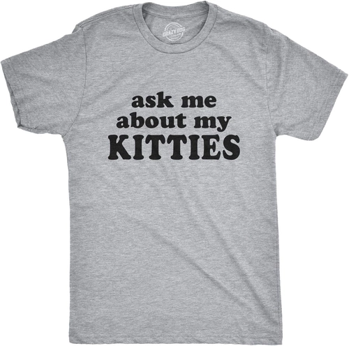 Foto de Mens Ask Me About My Kitties Flip Up T Shirt Funny Cat Shirt Offensive Crazy Top