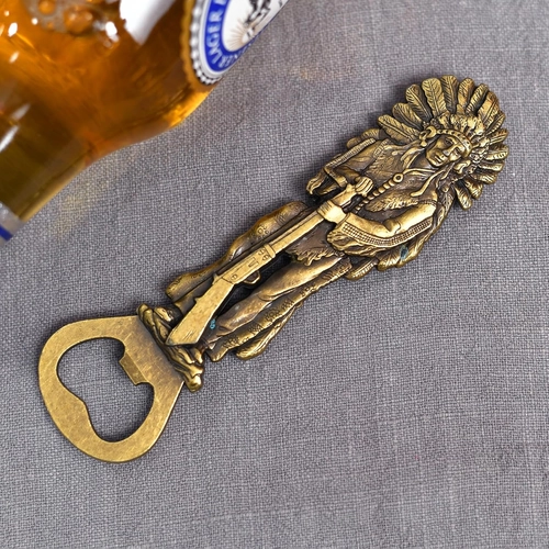 Foto de Beer Bottle Opener Indians with Spear，Cool Bottle Opener for Bar Tool, Soda and Beer Cap Remover, Cool & Fun Gadget