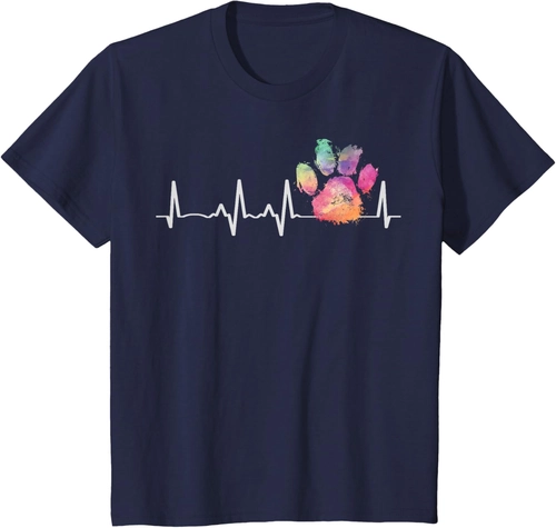 Foto de Cute Veterinarian Gift Rainbow Paw Print Heartbeat Vet Tech T-Shirt