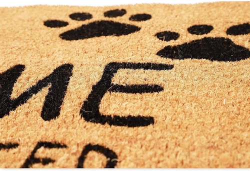 Foto de Juvale Cats Welcome People Tolerated Welcome Mat, Natural Coir Doormat (30 x 17 in)