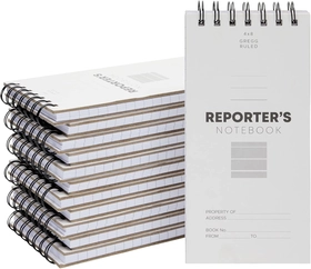 Image of Juvale 12 Pack Reporters Notebook, Spiral Note Pad for Journalist, Detective (70 Sheets/140 Pages Per Book, 4x8 In)