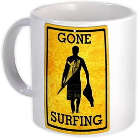 Image of Gone Surfing : Gift Mug Surf Sport Beach Surfer Tropical Décor