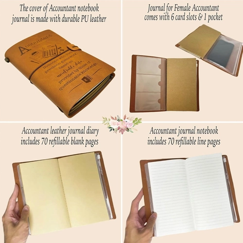Foto de Accountant Gifts for Women, Accountant Leather Journal 140 Pages Notebook, Accountant Keychain, Accounting Gifts Ideas, Humor Gift for Accountant Birthday Graduation Retirement Christmas
