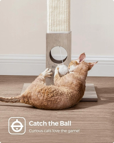 Foto de Feandrea Cat Scratching Post, Cat Scratcher for Indoor Cats, 28.7 Inches Tall, Furniture Scratching Deterrent Sisal Scratch Pole with Toy, Greige UPCA021G01