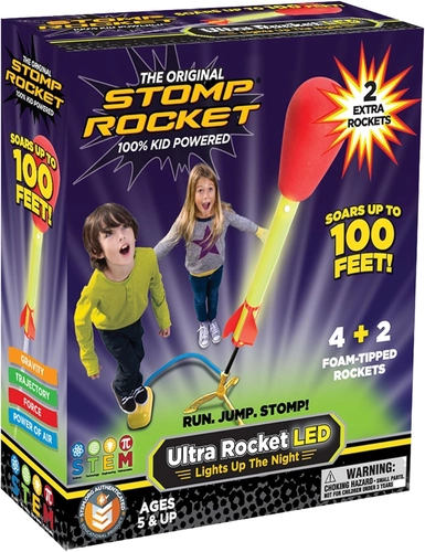 Foto de Stomp Rocket Ultra LED Rocket Launcher for Kids, 6 LED Foam Tipped Rockets - Fun Backyard & Outdoor Kids Toys Gifts for Boys & Girls - Toy Foam Blaster Set - Multi-Player Adjustable Launch Stand
