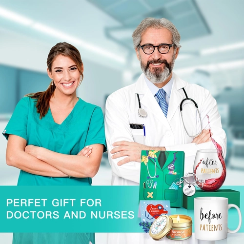 Foto de Before Patients, After Patients 11 oz Coffee Mug and 18 oz Stemless Wine Glass Candle Gifts Set Idea for Nurses, Doctors, Dentists, Hygienists, Physician Nurses' week Graduation Birthday Gifts…