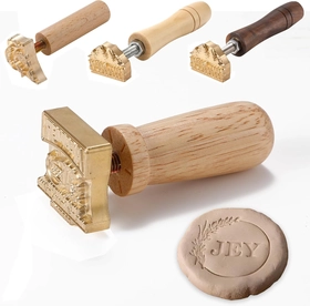 Image of Custom Pottery Stamp for Clay Personalized Ceramic Stamp Handcrafted by Design Gift for Pottery Makers (1"x1")
