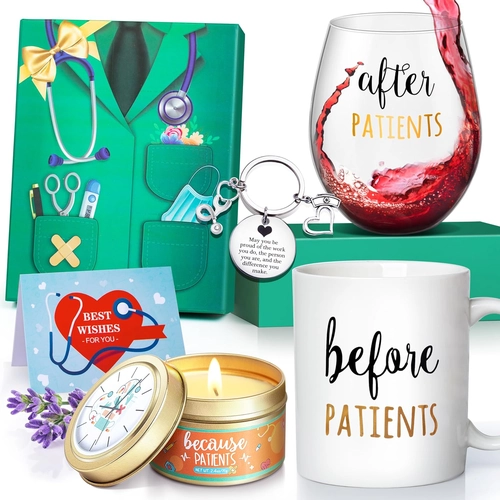 Foto de Before Patients, After Patients 11 oz Coffee Mug and 18 oz Stemless Wine Glass Candle Gifts Set Idea for Nurses, Doctors, Dentists, Hygienists, Physician Nurses' week Graduation Birthday Gifts…