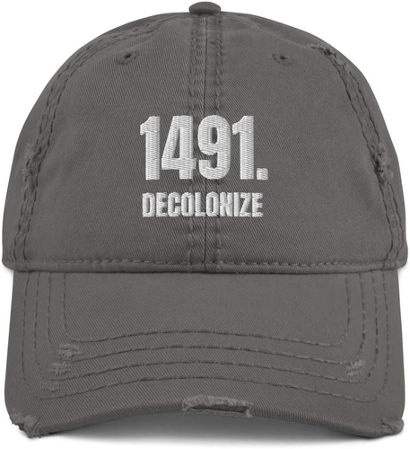 Foto de 1491 Decolonize Indigenous Peoples Day Distressed Dad Hat Baseball Cap Adjustable Native American