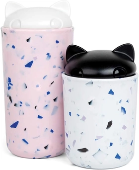 Image of OTOTO Kitty Cat Canisters Sets For The Kitchen - Kitchen Canisters - Canister Sets for the Kitchen Canister Set - Coffee Canisters, Cute Food Containers, Pantry Containers, Kitchen Containers