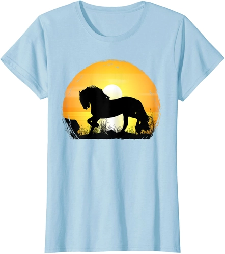 Foto de Sunset Horse Breed Silhouette - Friesian T-Shirt