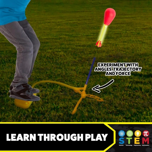 Foto de Stomp Rocket Ultra LED Rocket Launcher for Kids, 6 LED Foam Tipped Rockets - Fun Backyard & Outdoor Kids Toys Gifts for Boys & Girls - Toy Foam Blaster Set - Multi-Player Adjustable Launch Stand