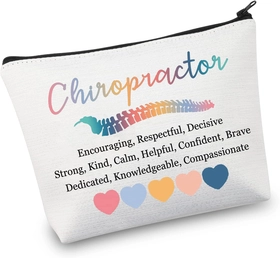 Image of VAMSII Chiropractor Makeup Bag Chiropractor Thank You Gifts Chiropractic Graduation Gift Future Spine Doctor Cosmetic Toiletry Pouch （kind bag