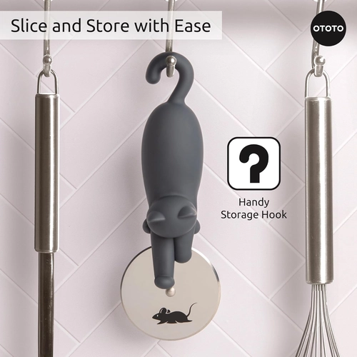 Foto de NEW!! Kitty Cut Pizza Cutter Wheel by OTOTO - Pizza Wheel, Pizza Slicer, Pizza Cutters Stainless Steel, Funny Kitchen Gadgets and Kitchen Gifts, Cute Kitchen Accessories, Cat Gift for Women Cat Lovers
