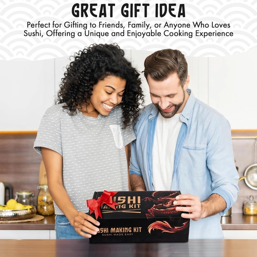 Foto de Sushi Making Kit Bazooka Sushi Maker Kit, Bamboo Sushi Kit Sushi Rolling Mat,Set for Beginners DIY Sushi at Home Easy Roll & Create Delicious Sushi Roller Sushi Knife Sushi Bamboo Roller, USDA Organic