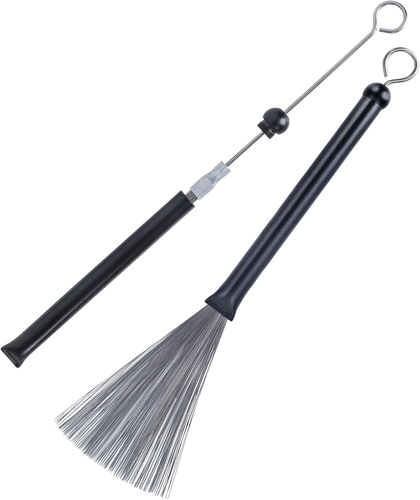 Foto de 2PCS Drum Brushes Retractable Drum Wire Brushes Drum Sticks Brush with Comfortable Aluminum Handles, Perfect Gift for Rock Band, Jazz Folk, Cajon, Drummers, Music Lovers, Beginners (Black)