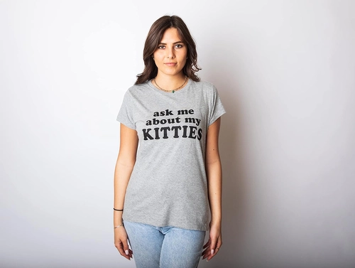 Foto de Mens Ask Me About My Kitties Flip Up T Shirt Funny Cat Shirt Offensive Crazy Top