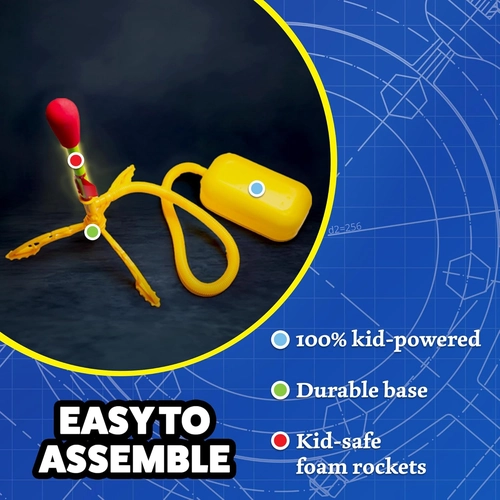 Foto de Stomp Rocket Ultra LED Rocket Launcher for Kids, 6 LED Foam Tipped Rockets - Fun Backyard & Outdoor Kids Toys Gifts for Boys & Girls - Toy Foam Blaster Set - Multi-Player Adjustable Launch Stand