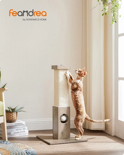 Foto de Feandrea Cat Scratching Post, Cat Scratcher for Indoor Cats, 28.7 Inches Tall, Furniture Scratching Deterrent Sisal Scratch Pole with Toy, Greige UPCA021G01