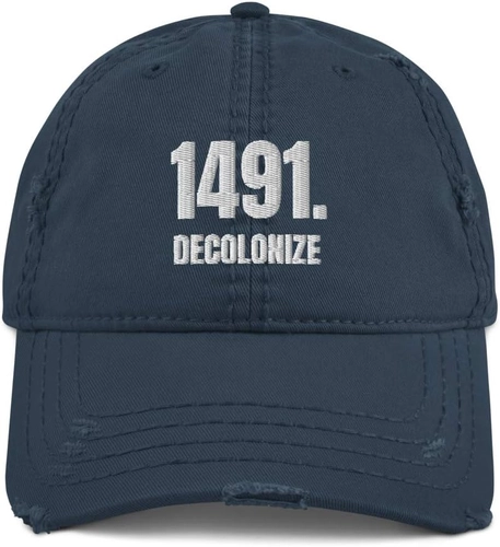 Foto de 1491 Decolonize Indigenous Peoples Day Distressed Dad Hat Baseball Cap Adjustable Native American