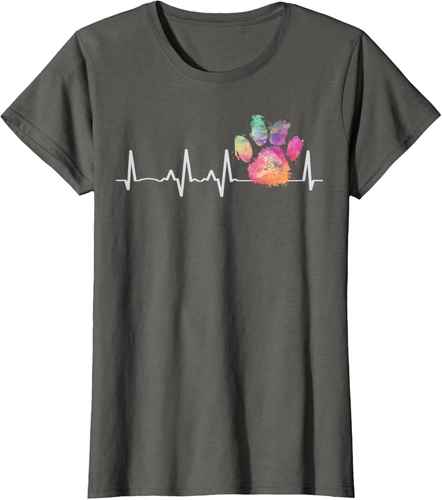 Foto de Cute Veterinarian Gift Rainbow Paw Print Heartbeat Vet Tech T-Shirt