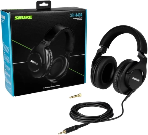 Foto de Shure SRH440A Over-Ear Wired Headphones for Monitoring & Recording, Professional Studio Grade, Enhanced Frequency Response, Work with All Audio Devices, Adjustable & Collapsible Design - 2022 Version