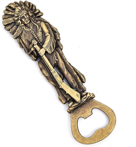 Foto de Beer Bottle Opener Indians with Spear，Cool Bottle Opener for Bar Tool, Soda and Beer Cap Remover, Cool & Fun Gadget