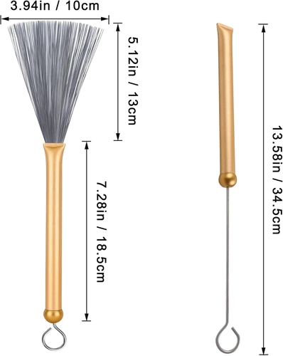 Foto de 2PCS Drum Brushes Retractable Drum Wire Brushes Drum Sticks Brush with Comfortable Aluminum Handles, Perfect Gift for Rock Band, Jazz Folk, Cajon, Drummers, Music Lovers, Beginners (Black)
