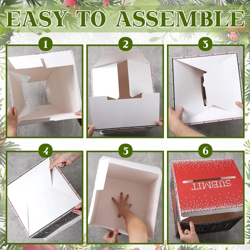 Foto de Cholemy 51 Pcs Christmas Ugly Sweater Party Voting Cards Set 1 Ugly Sweater Contest Ballot Box and 50 Voting Cards for Xmas Ugly Sweater Party Favors Winter New Year Office Holiday Party Supplies