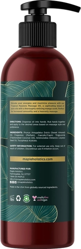 Foto de Tropical Massage Oil for Couples Relaxation - Full Body Massage Oil for Date Night with Smooth Gliding Coconut and Sweet Almond Oil with Mango Scent - Non GMO Gluten Free & Vegan (16 Fl Oz)